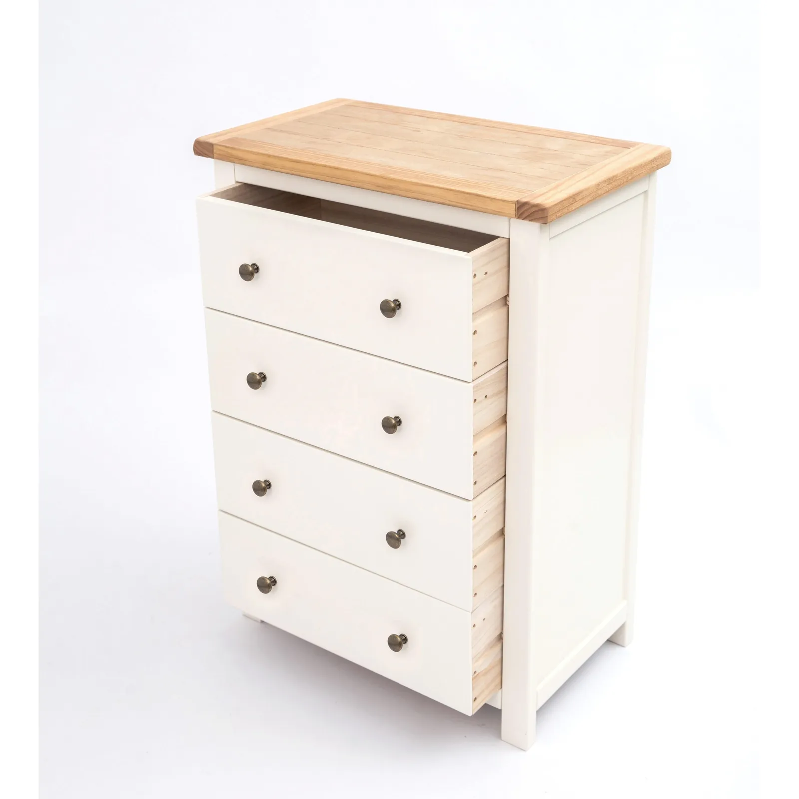 Cabinet Bits Maggiori 4 Drawer Chest of Drawers Brass Knob in Off-White 4