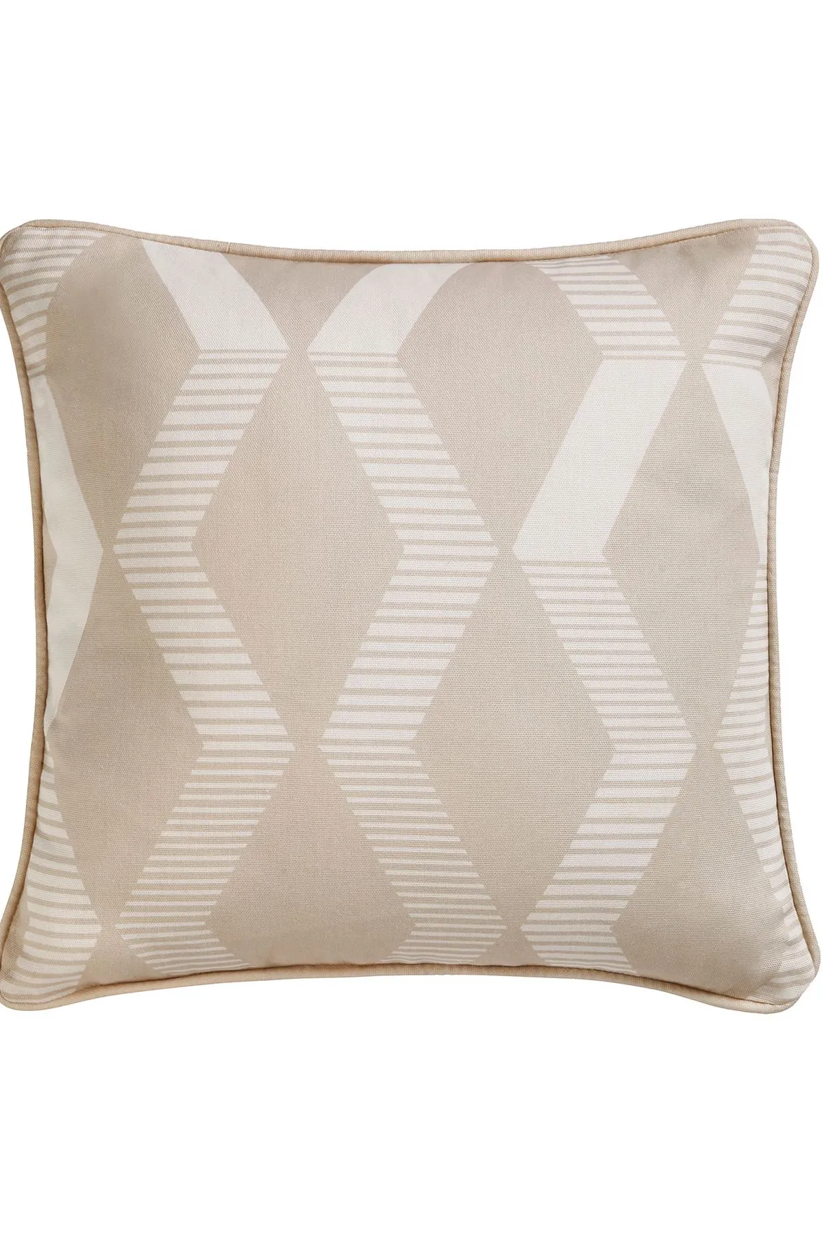 Fusion 'Rico' UV & Water Resistant Zig Zag Geo Print Outdoor Cushion in Natural 2