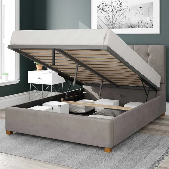Hepburn Plush Velvet Ottoman Bed Frame 2