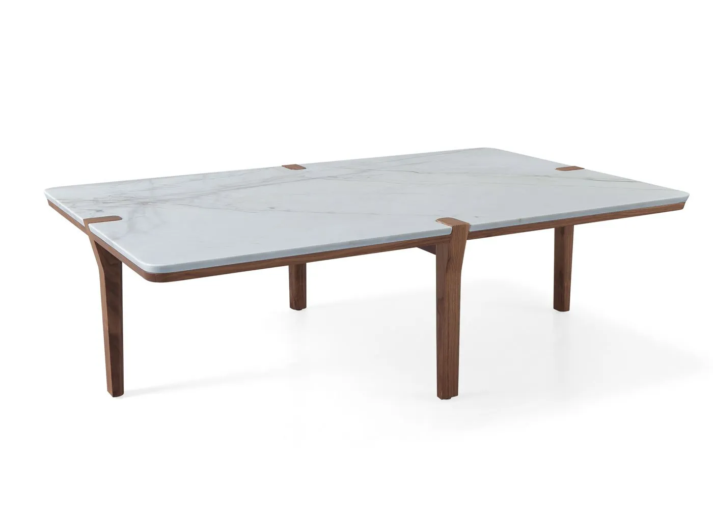 Wewood Corner Rectangular Coffee Table Walnut