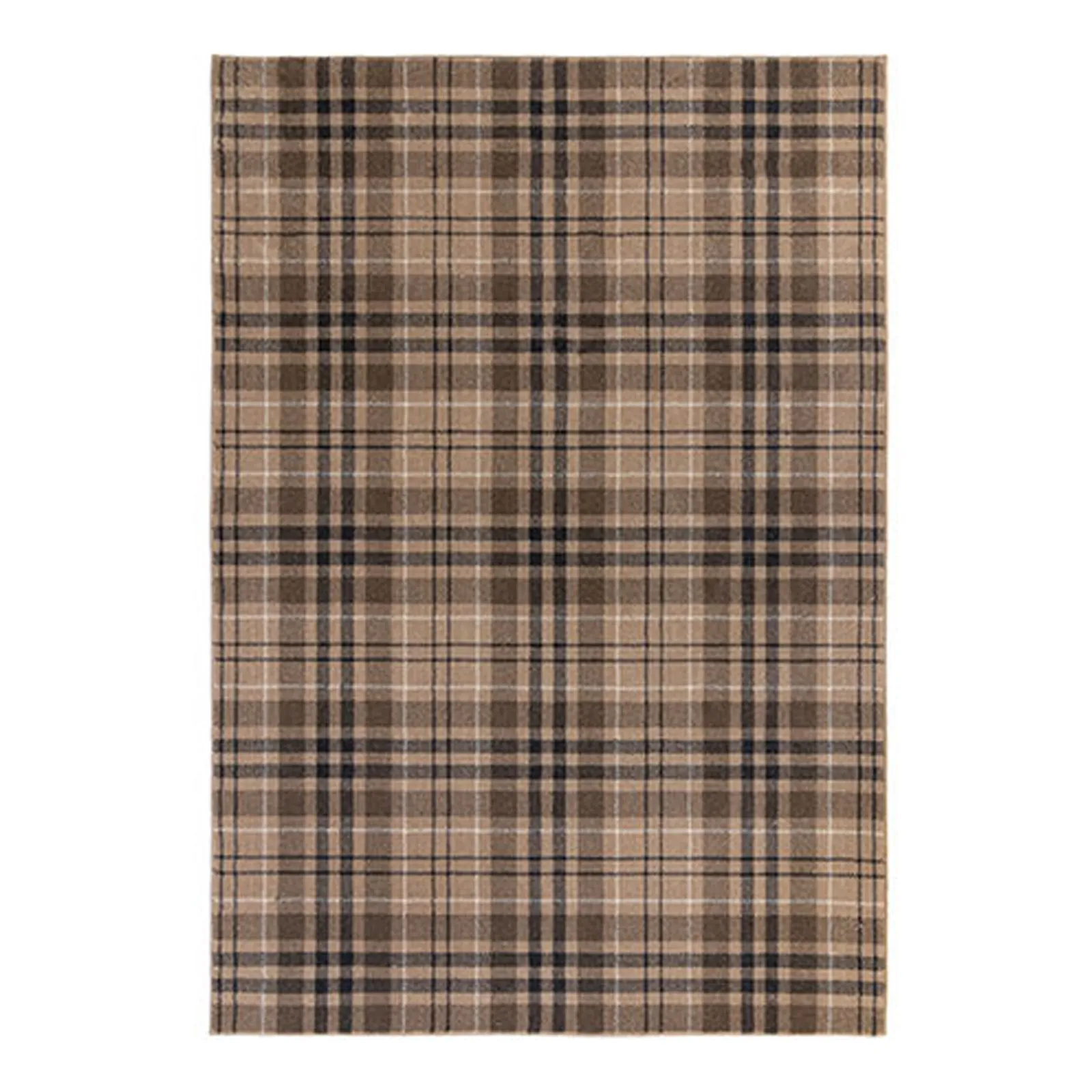Kilbirnie Rug Brown, Black and White