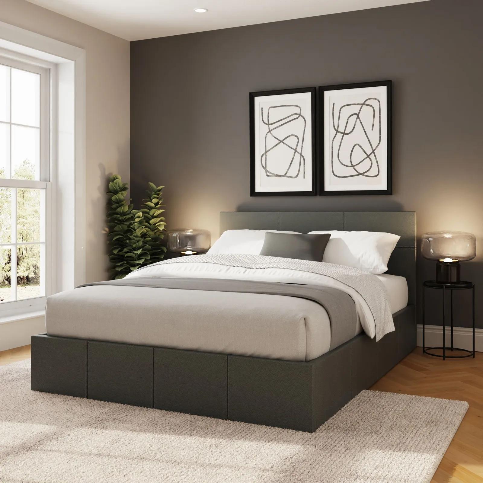 GFW Side Lift Ottoman Storage Bed in Dark Grey 3