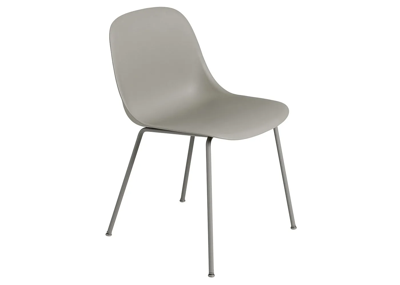 Muuto Fiber Side Chair Tube Base Normal Shell Grey/Grey