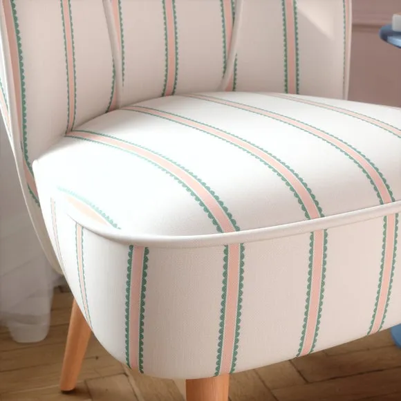 Elsie Scallop Stripe Cocktail Chair 4