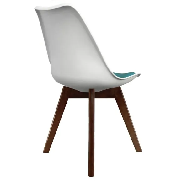 Fusion Living Soho White Plastic Dining Chair with Squared Legs 5