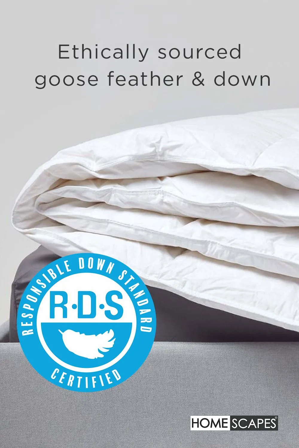Homescapes Goose Feather & Down 4.5 Tog Summer Duvet in White 2