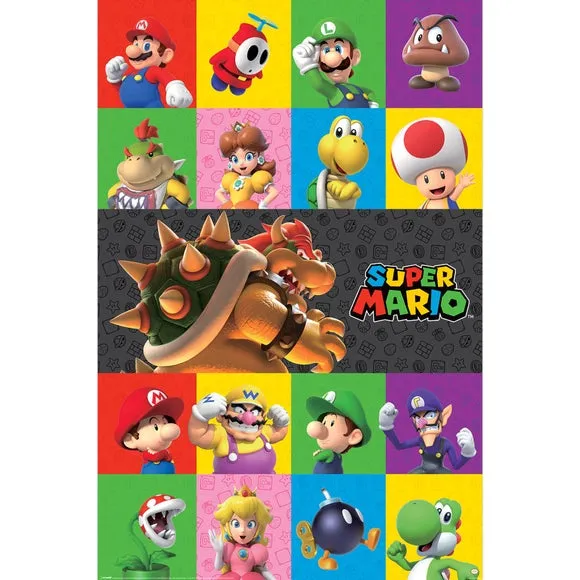 Super Mario Characters Framed Poster Print 2