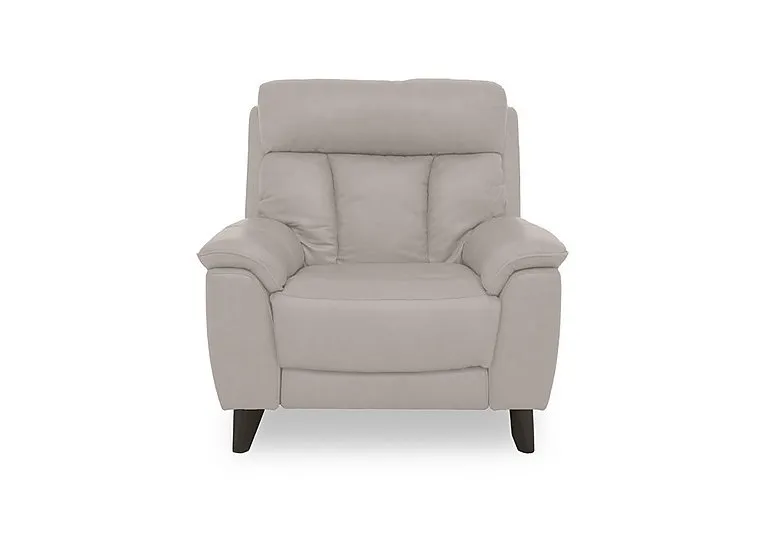 Dreamer Leather Power Recliner Chair with Power Headrest - Silver Grey