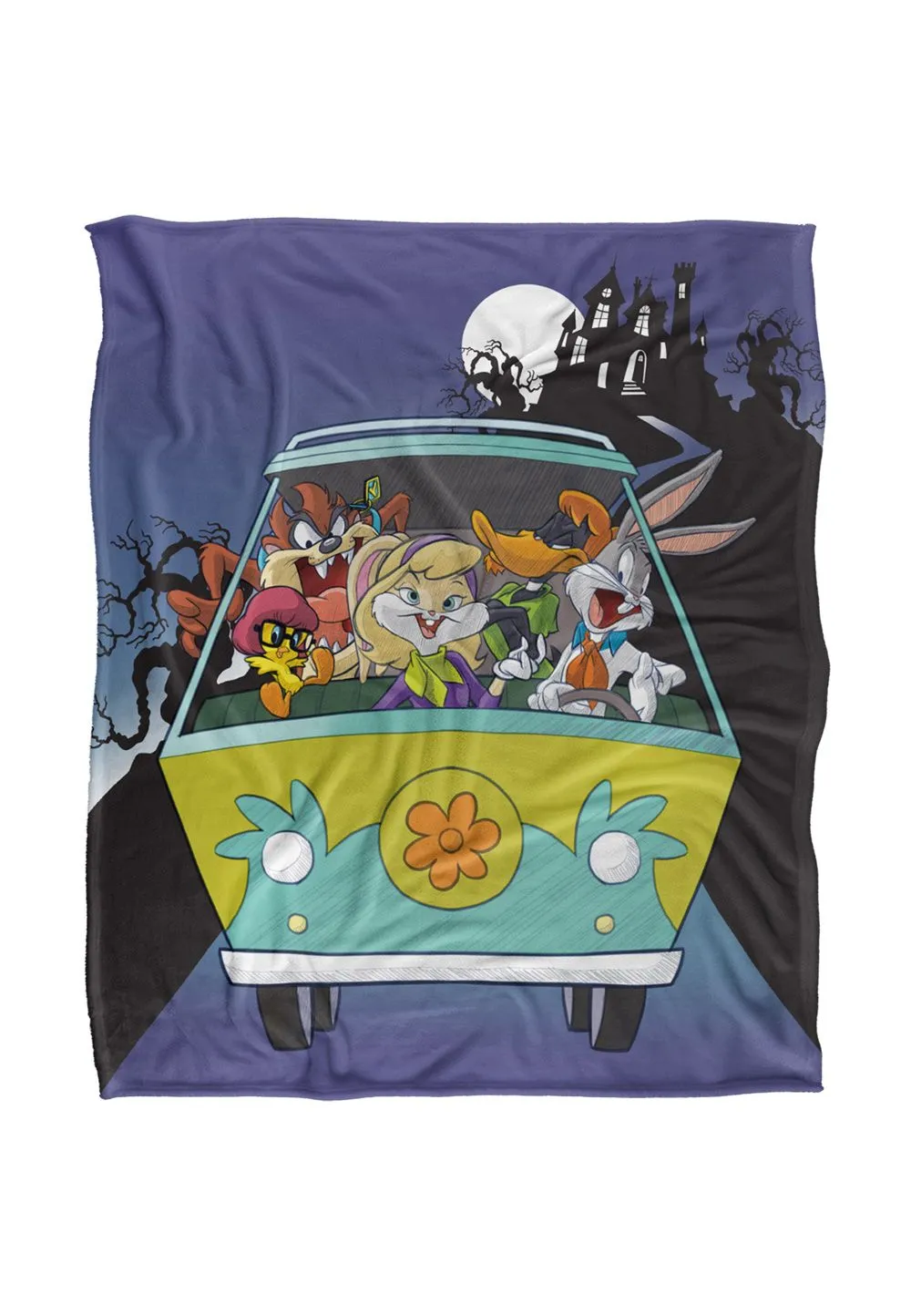 Warner Brothers Looney Tunes Silky Touch Super Soft Throw Blanket 152x127cm in White