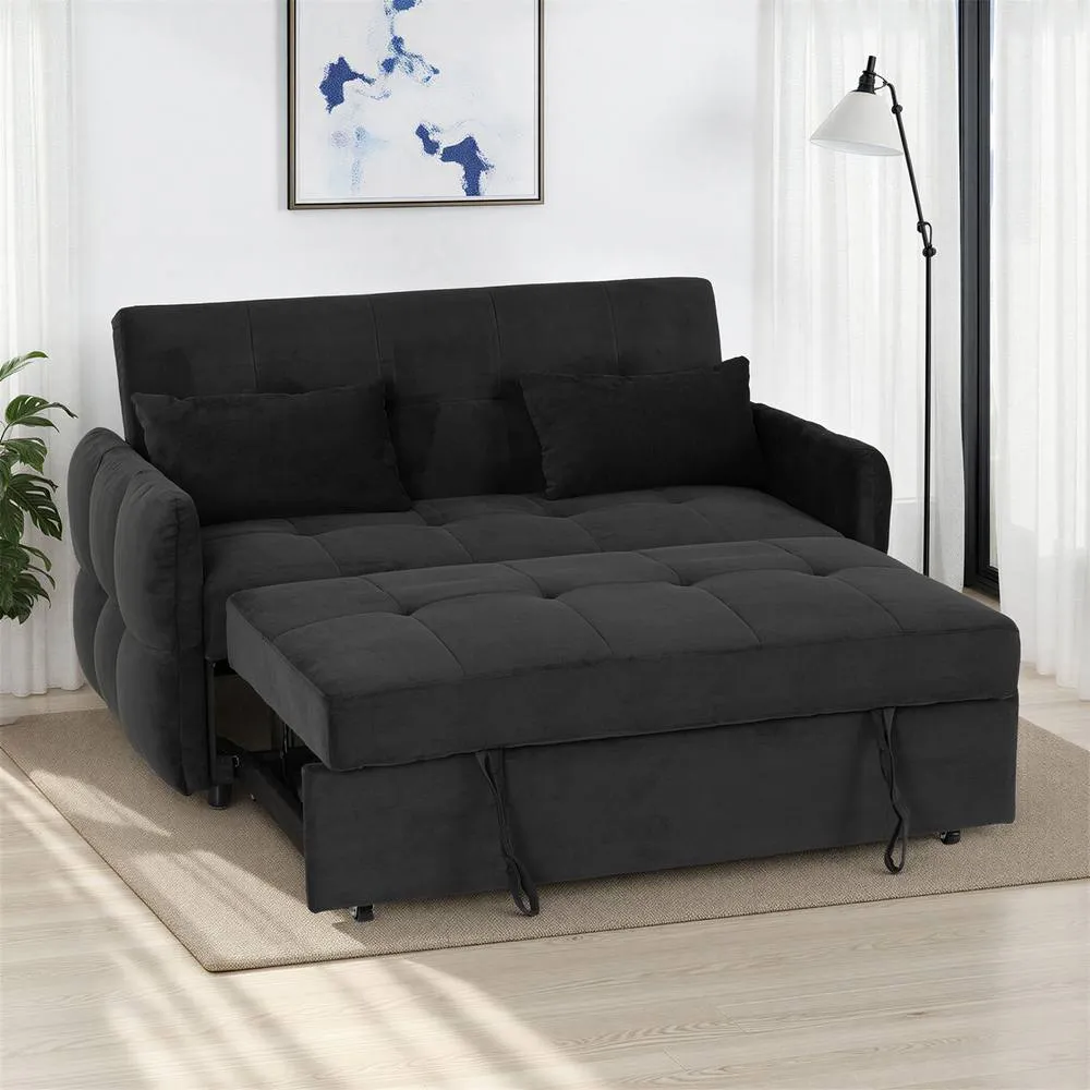 Seconique Chelsea Sofa Bed Black Fabric