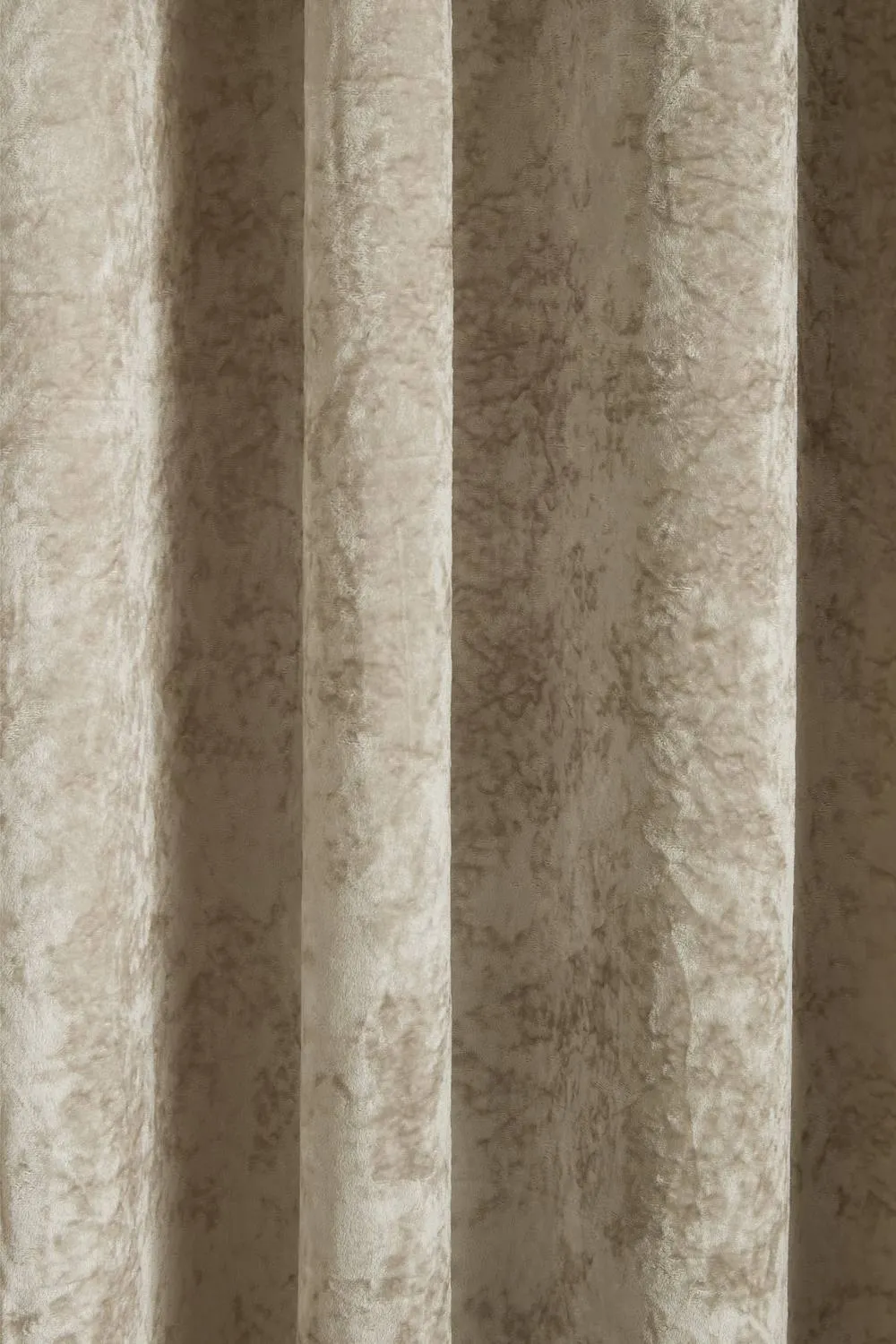 Catherine Lansfield 'Crushed Velvet' Lined Eyelet Curtains in Natural 3