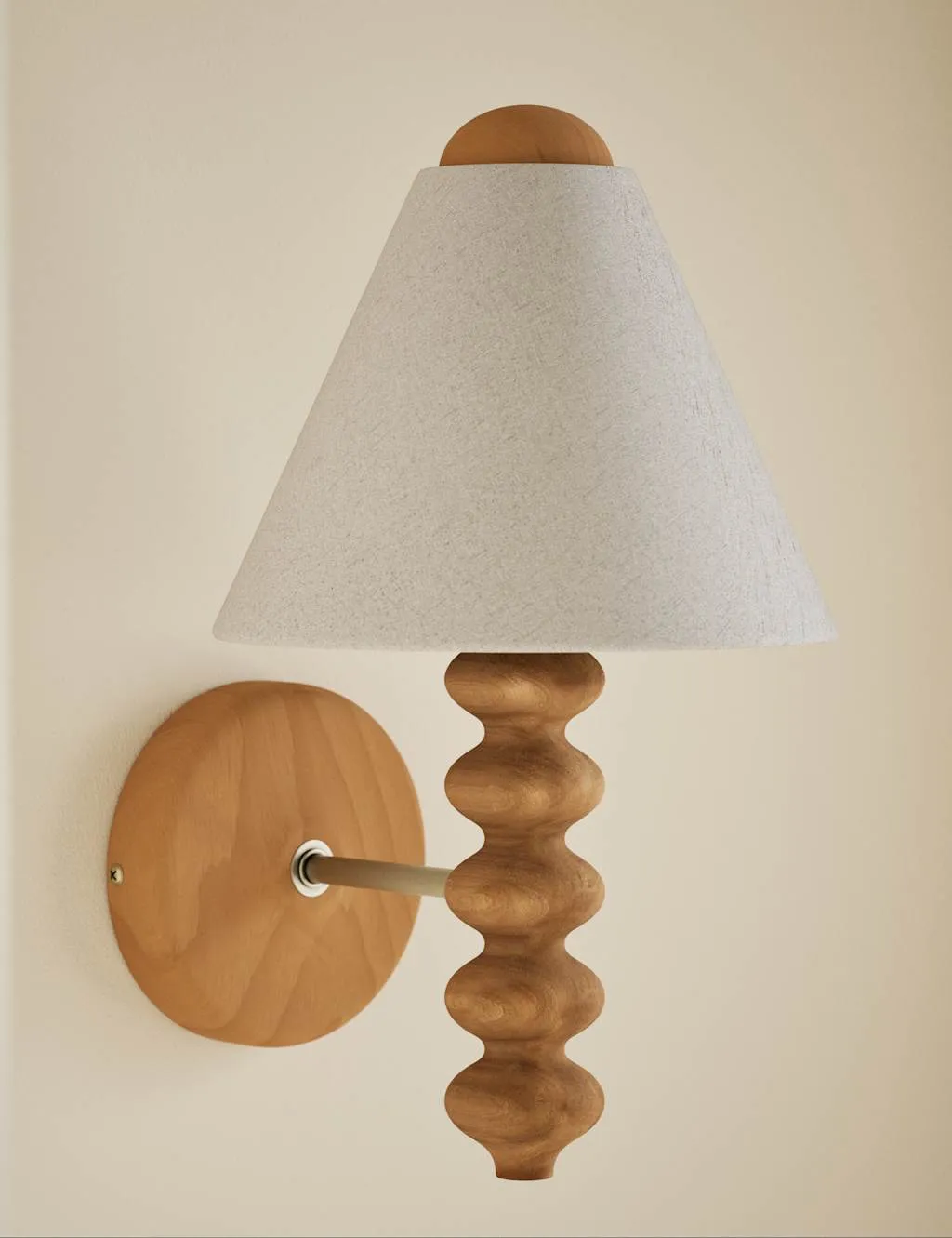 M&S Evelyn Wood Bobbin Wall Light Wood