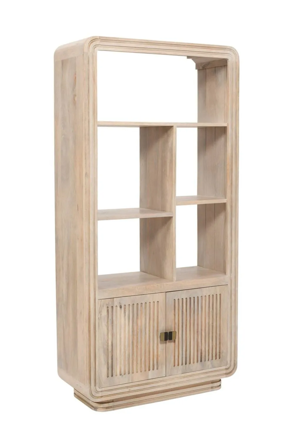IH Design Baffins Mango Wood Carved Bookcase 165cm in Light Brown 3