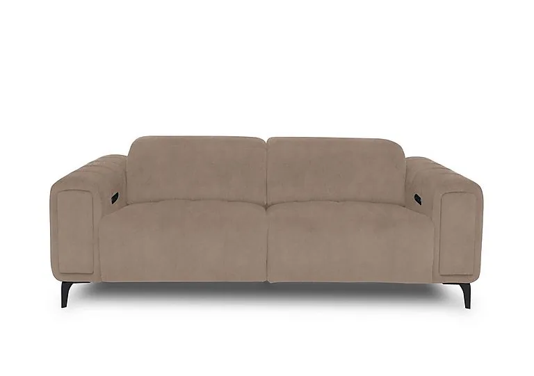 Elphaba Fabric 3 Seater Power Recliner Sofa with Storage Arms - Manhattan Nutmeg