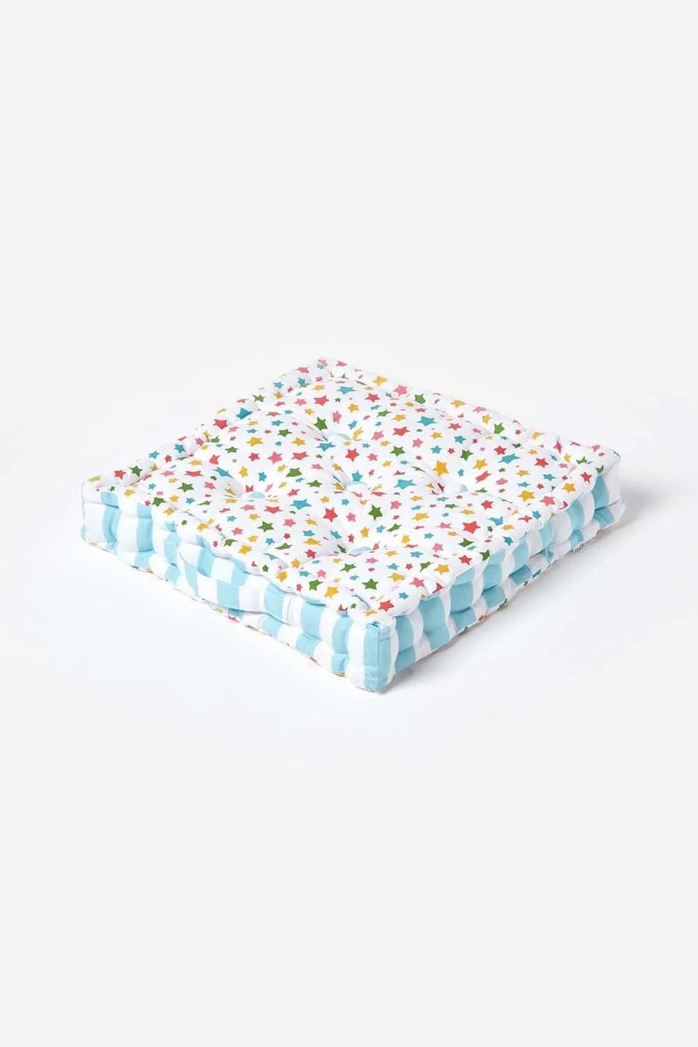 Homescapes Cotton Multi Coloured Stars Floor Cushion