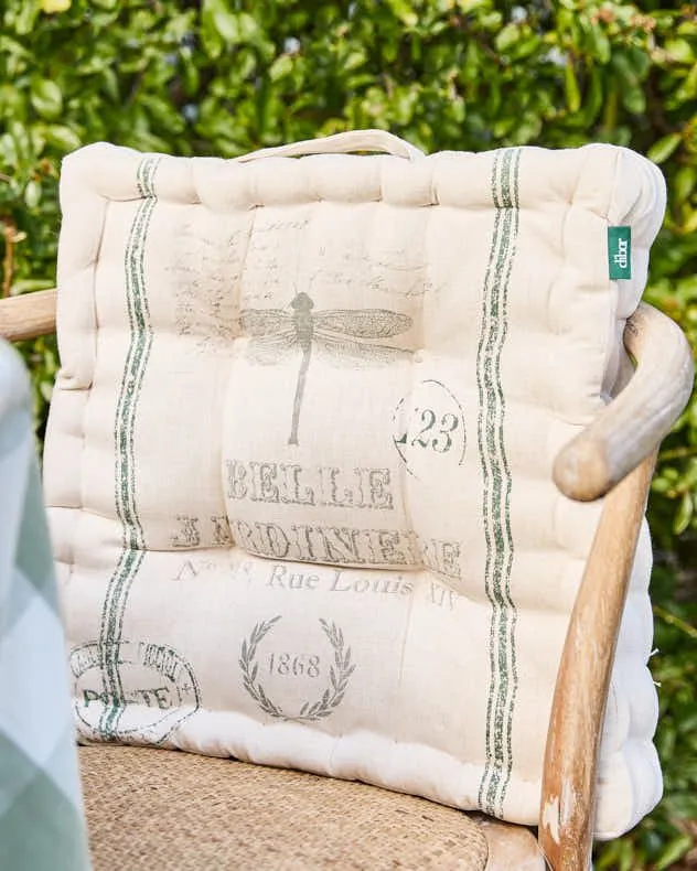 Dibor Belle Jardinere Green Summer Outdoor Garden Box Cushion W40 x L40cm in Grey