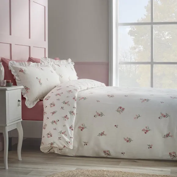 Catherine Lansfield Ditsy Floral 100% Brushed Cotton Duvet Cover & Pillowcase Set 2