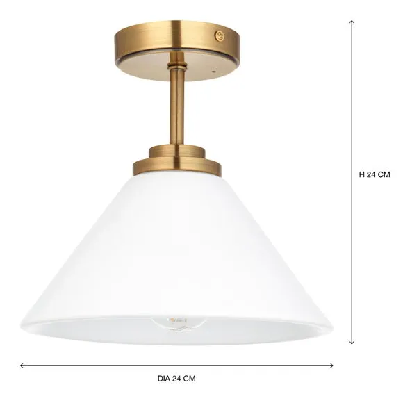 Churchgate Keyham Bathroom Semi Flush Ceiling Light 5