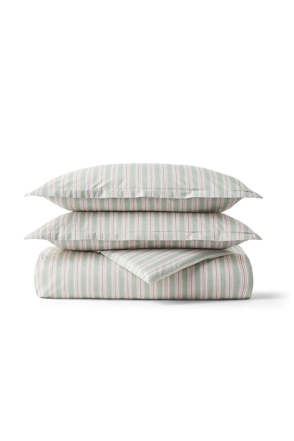 CHRISTY 'Calder Stripe' Heritage Inspired Cotton Percale Duvet Cover Set in Pink 2