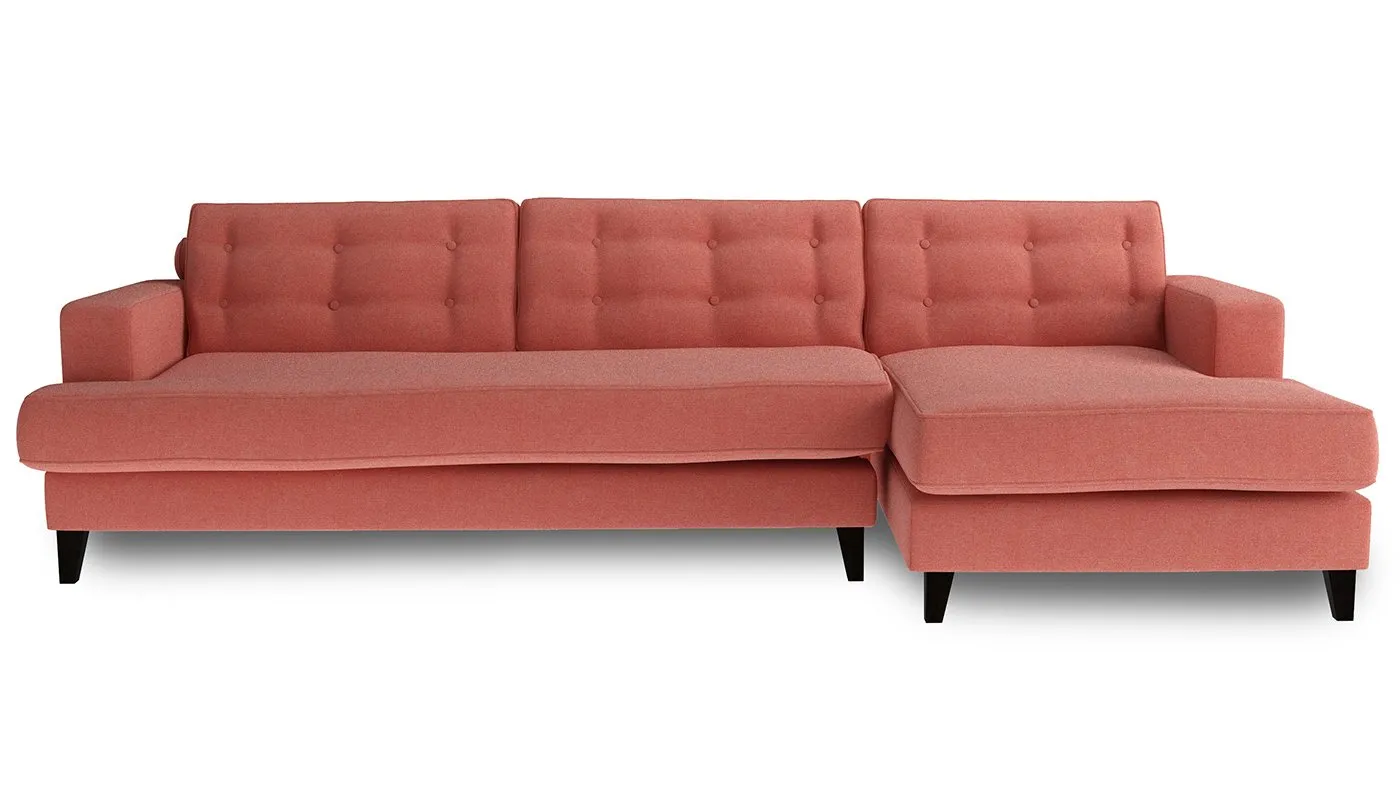 Heal's Mistral Right Hand Facing Corner Sofa Linen Grenadine Black Feet