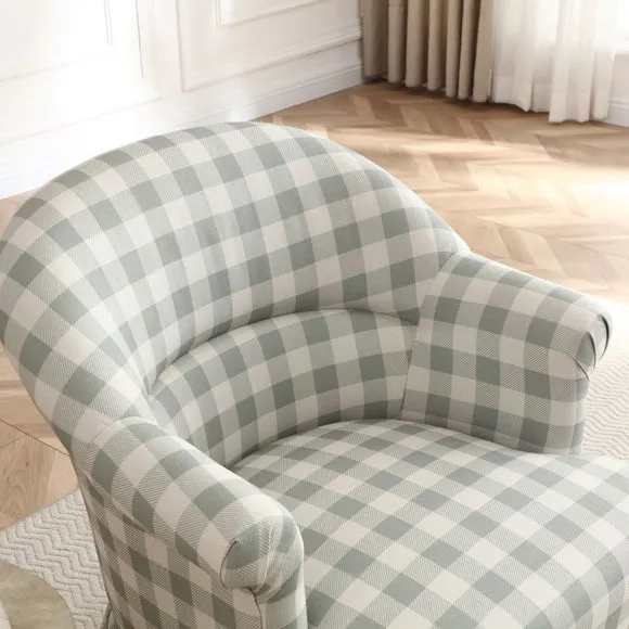 Goldie Frill Gingham Check Print Accent Chair 3