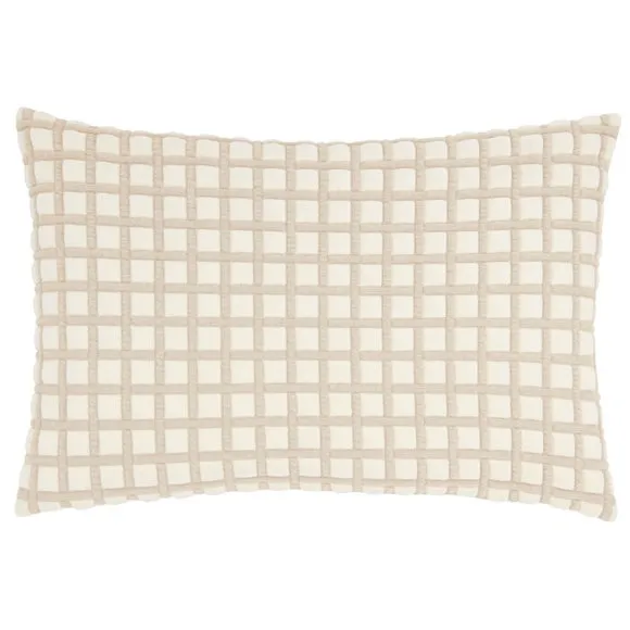 Furn Softie Grid Quilted Cushion Natural 40 X 60Cm, Cream 2