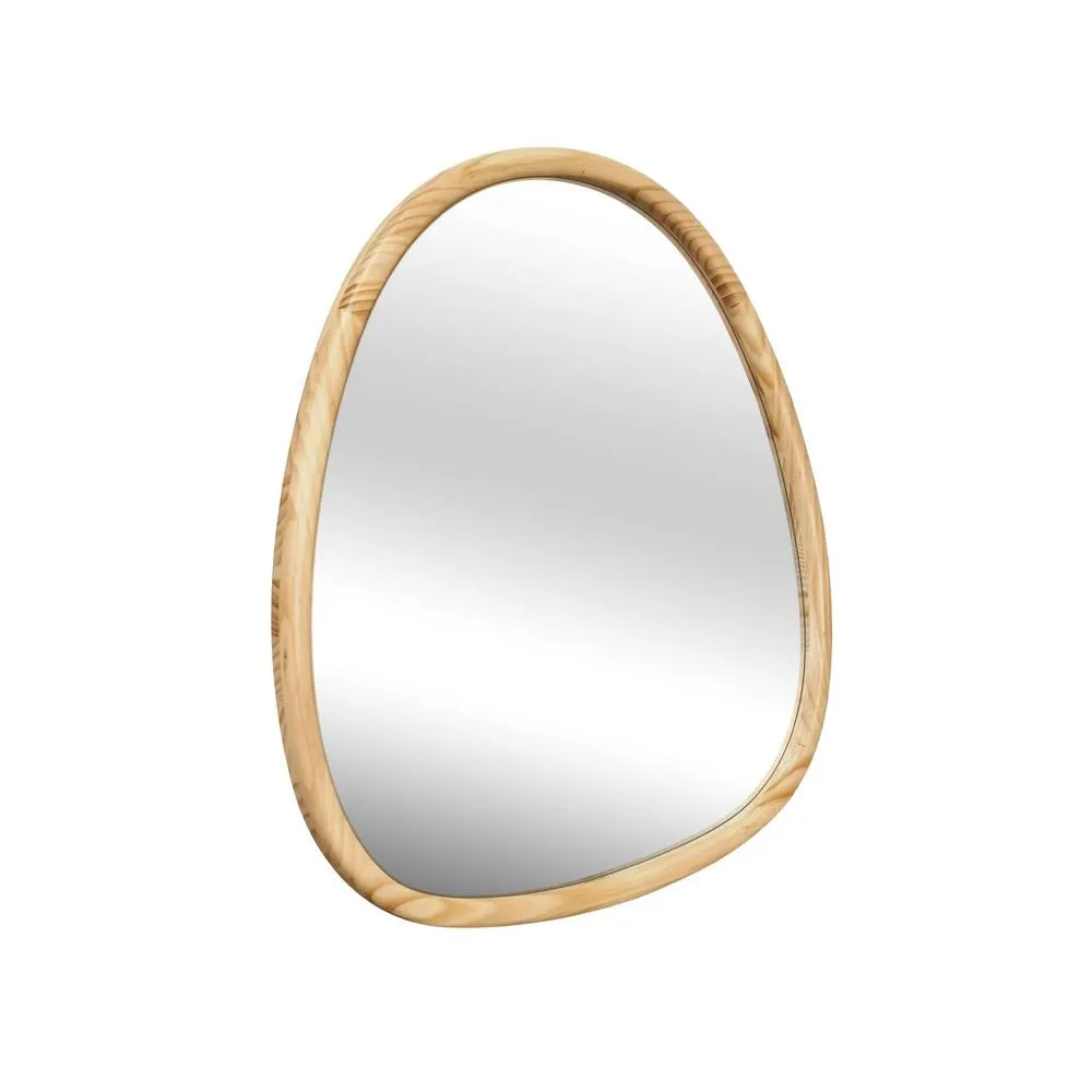 sweeek 75cm oval wooden mirror in Beige 2