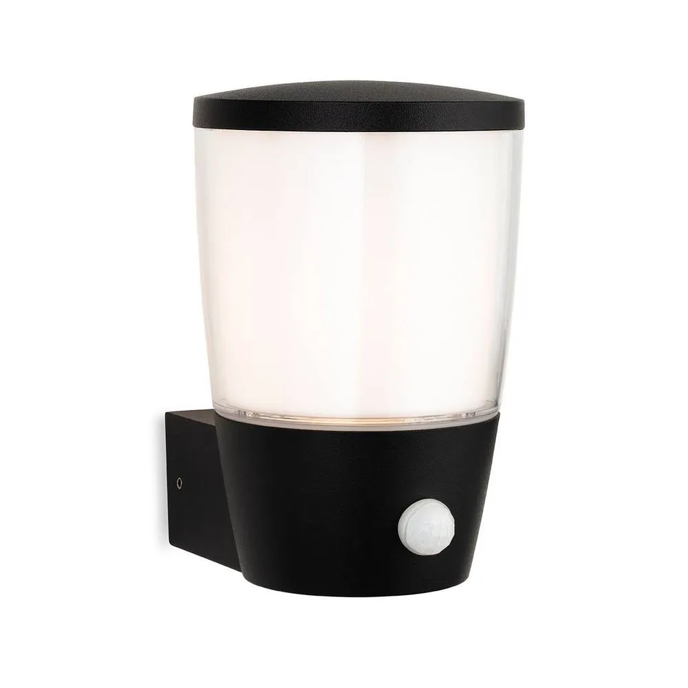 Netlighting Forbes Wall Light PIR Black White Duplex LED Diffuser IP44