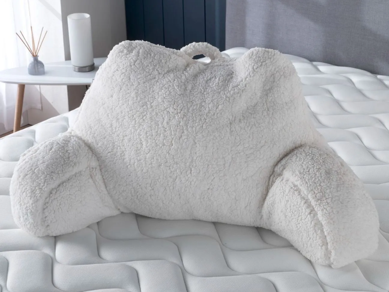 Snuggle Beds Snuggle Super Soft Cuddle Cushion with Phone Pocket & Handle in Off-White