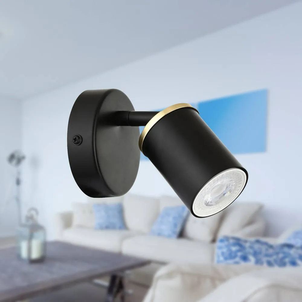 First Choice Lighting Set of 2 Larbert - Black Adjustable Wall or Ceiling Spotlight 5