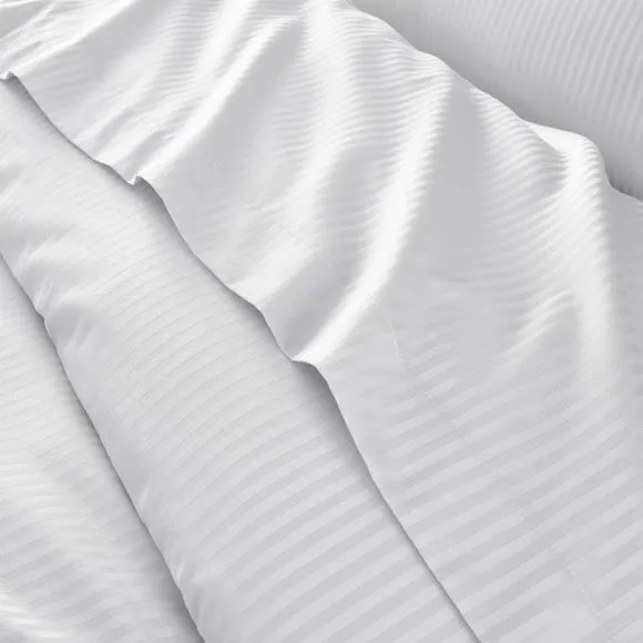 Hotel Cotton Stripe 400 Thread Count Flat Sheet 1