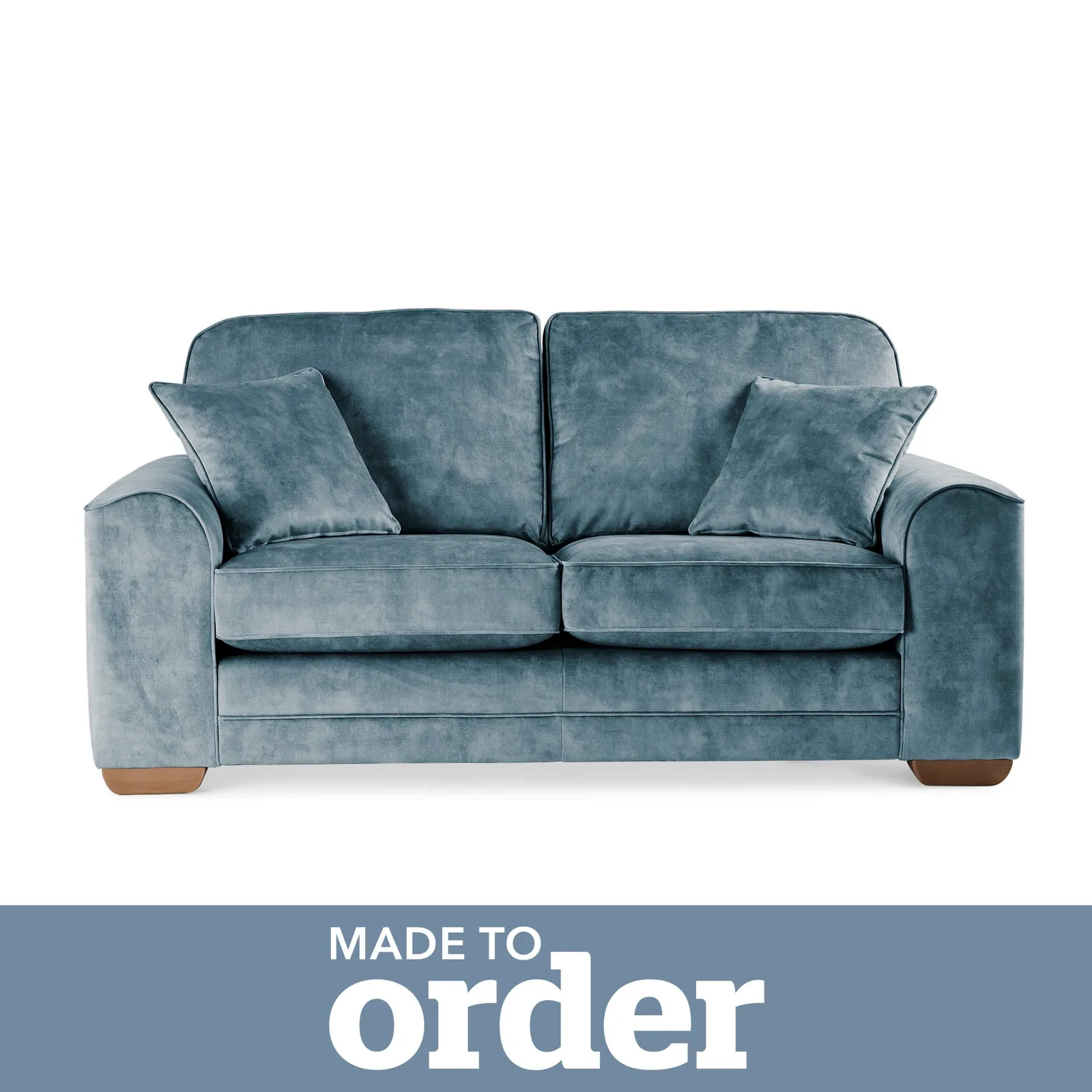 Morello 2 Seater Sofa Slub Velvet Slub Velvet Steel Blue