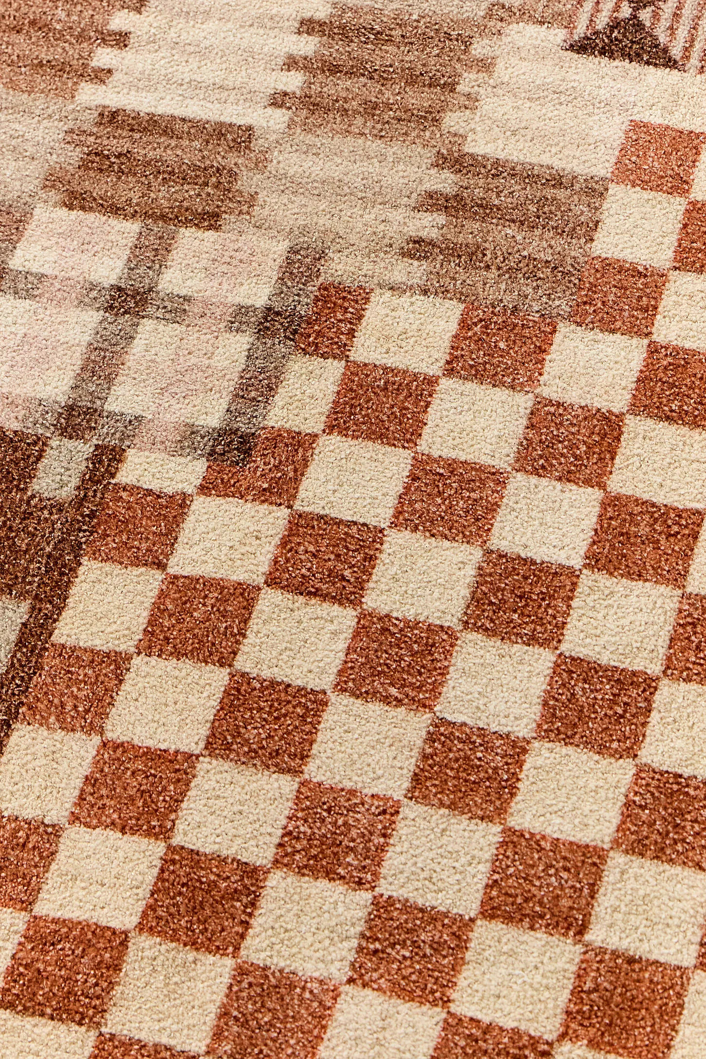 Check Patchwork 3x5ft / 90x150cm Rug - Neutral 2