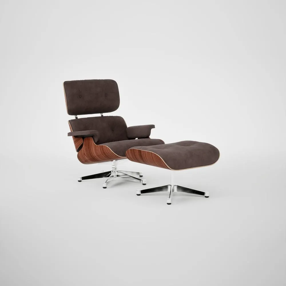 Vitra Eames Lounge Chair & Ottoman Santos Palisander Contemporary L60 68 Chocolate Polished Base 05 1