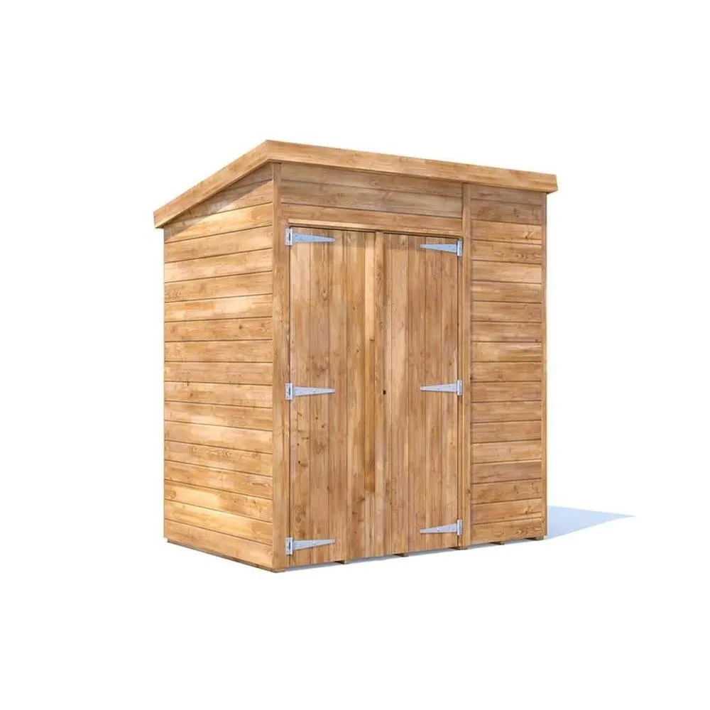 Dunster House Garden Shed 1.8 x 1.2m (6' x 4') 15mm Pent - Overlord Modular in Brown