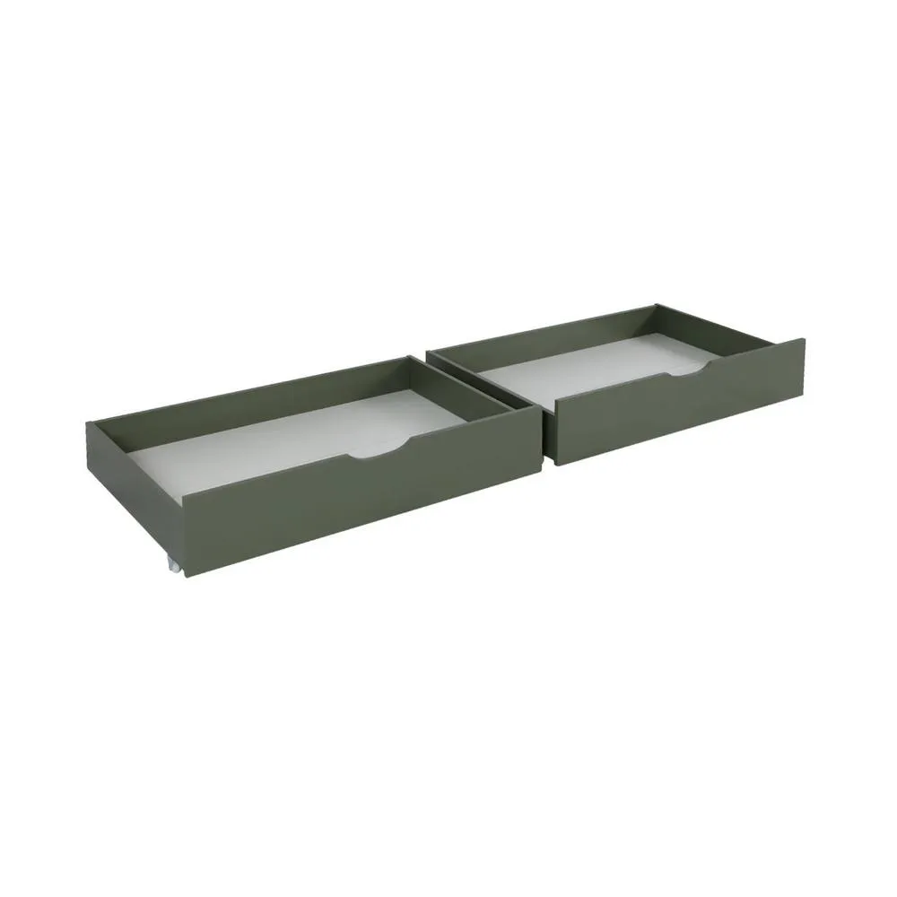 sweeek Set of 2 children's bed drawers pine wood in Green 2