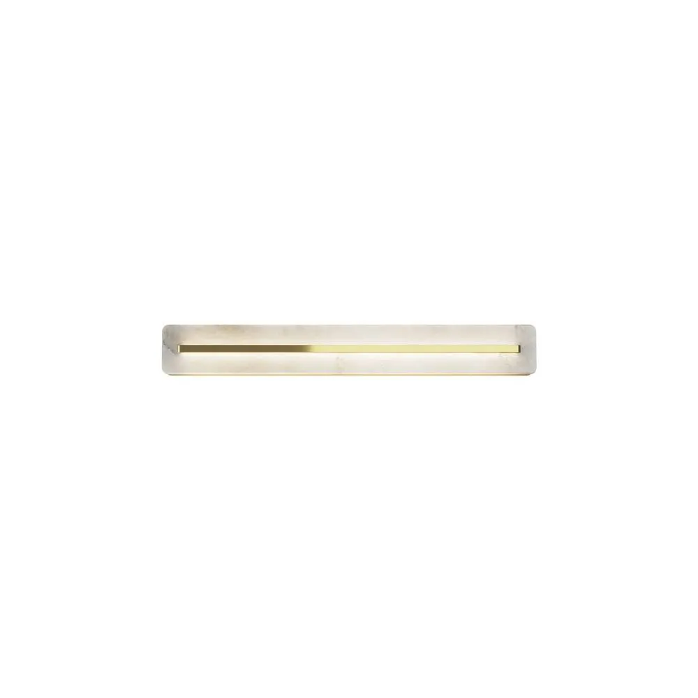 Netlighting Albatre Modern 60cm Wall Lamp Brass 3000K 250lm White Shade in Gold