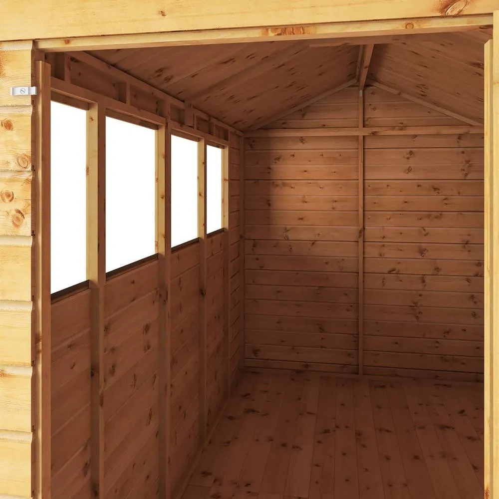 Mercia 10 x 6 Feet Shiplap Apex Shed - L296.6 x W190.5 x H222.2 cm - Brown in Natural 4