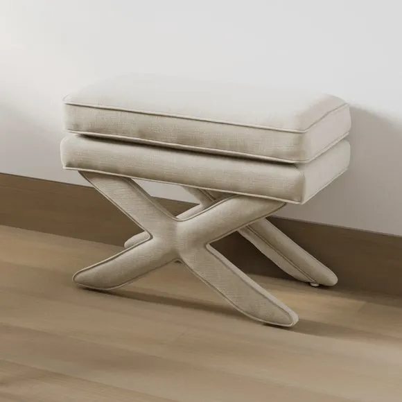 Rhode Linen Blend Footstool 1
