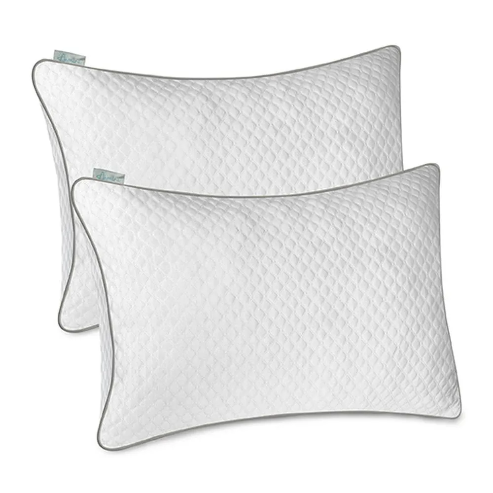 Aamira Cooling Memory Foam Pillow 70×45cm Orthopaedic 2 Pack in White