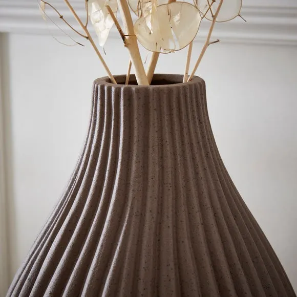 Ribbed Stone Bottle Vase 2