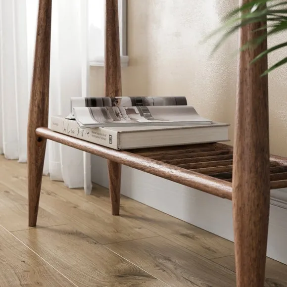 Haider Console Table with Shelf, Acacia Wood 3