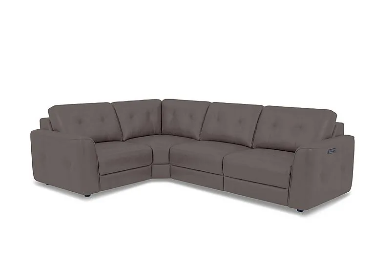 Drift Small Leather Power Glider Left Hand Facing Corner Sofa - BV Elephant - Sofas and Armchairs - In Time for Christmas