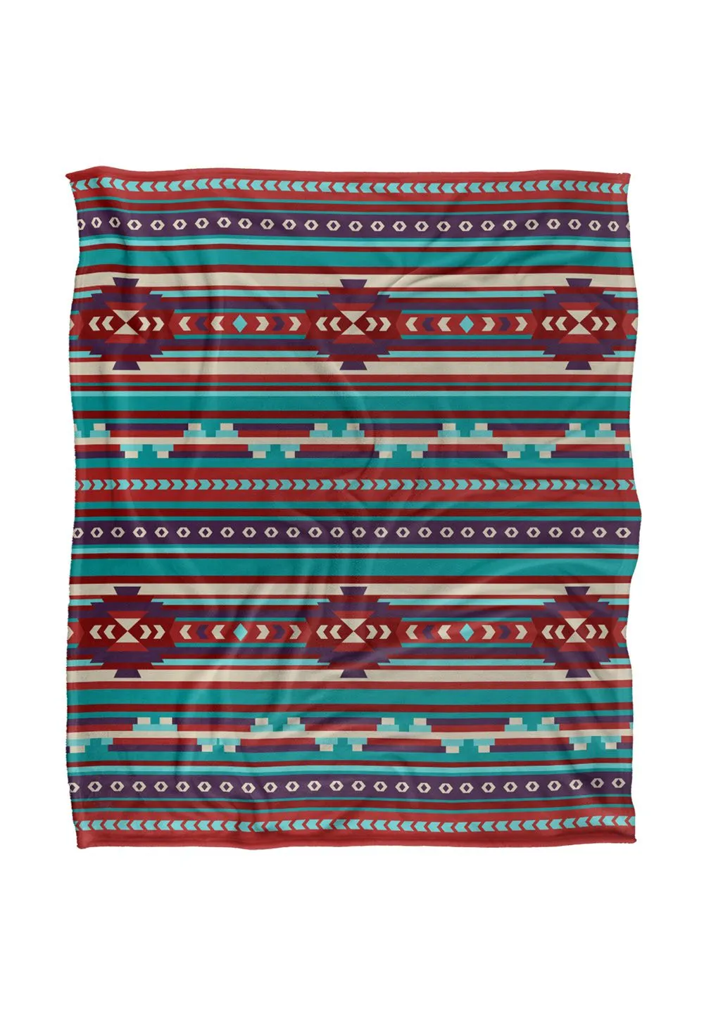 JQ Licensing James Piazza Southwest Turquoise Pattern Silky Touch Super Soft Throw Blanket 152 X 127 cm in White