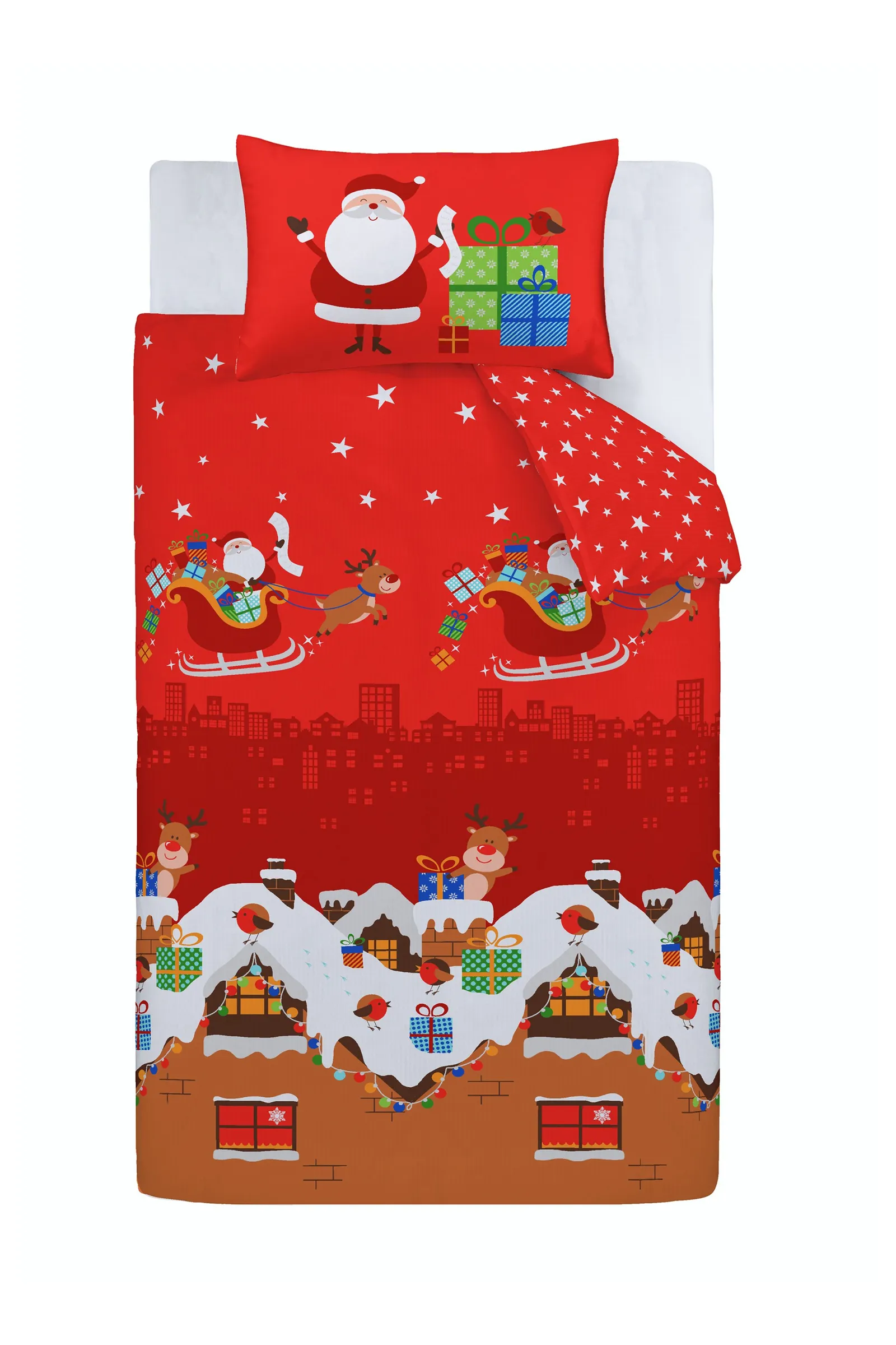 Catherine Lansfield Santa's Christmas Presents Duvet Cover Set in Red 5