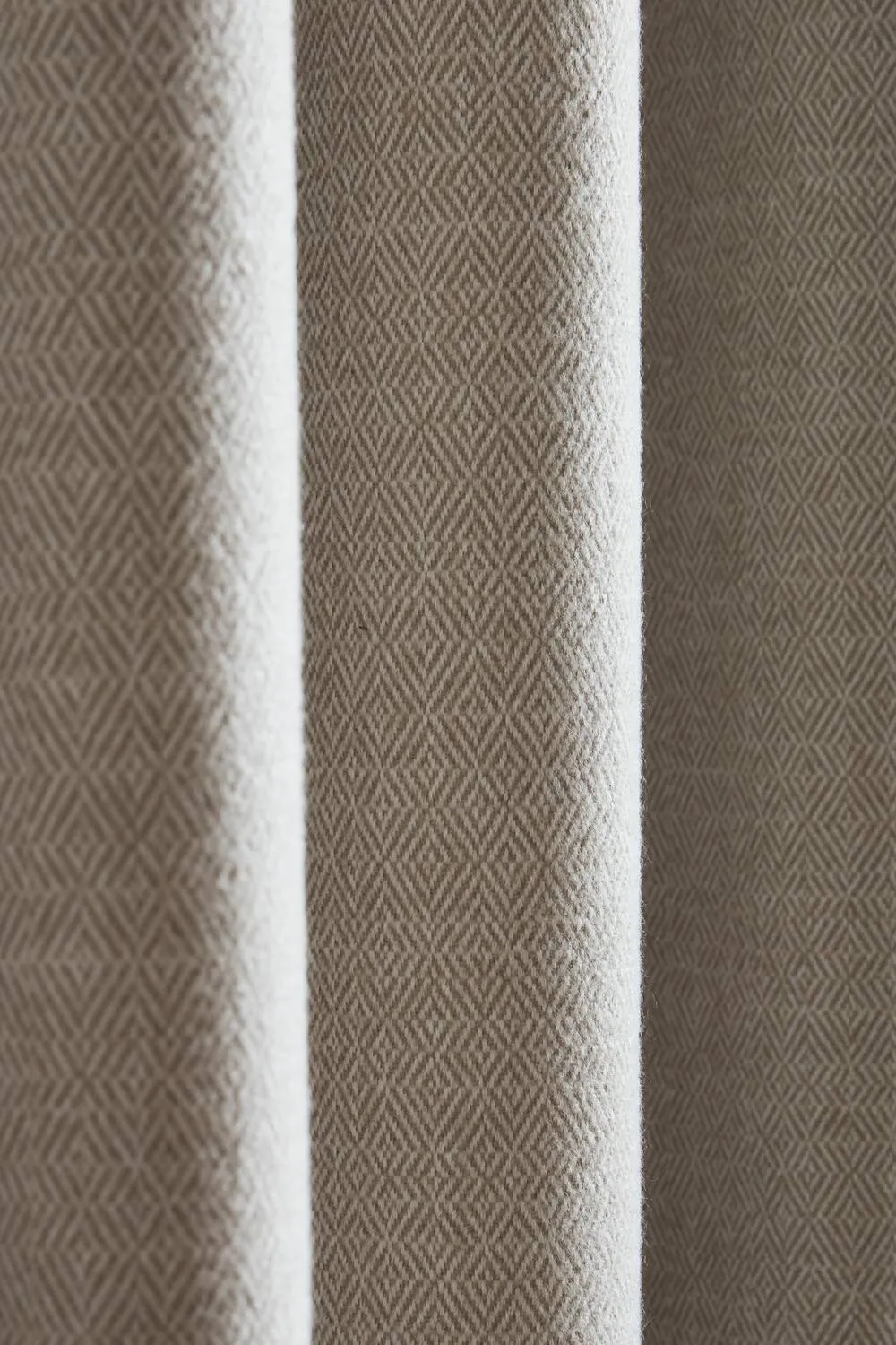 Catherine Lansfield 'Brushed Texture Ruffle Top' Lined Pencil Pleat Curtains in Natural 3