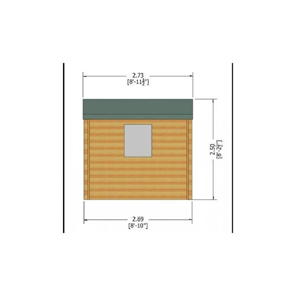 Shires Camelot Log Cabin Home Office Garden Room Approx 9 x 9 Feet in Light Tan 4
