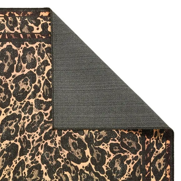 Laurence Llewelyn-Bowen Leopard Black Rug 3