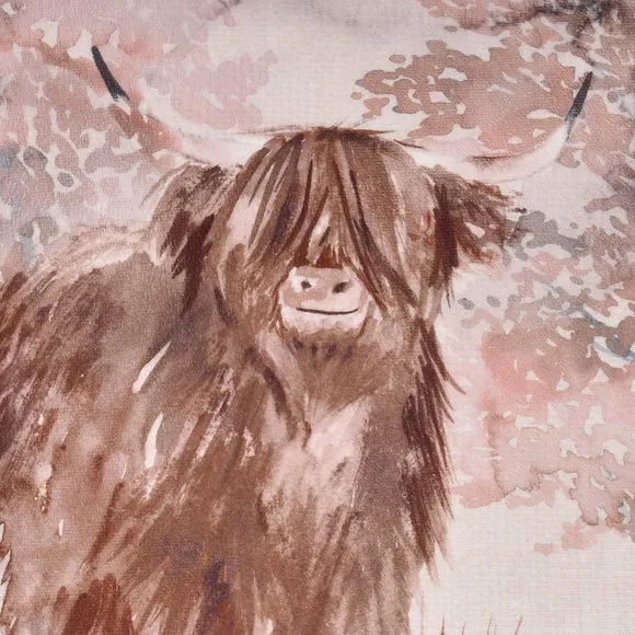 Dreams & Drapes Hanson Highland Cow Square Cushion 2