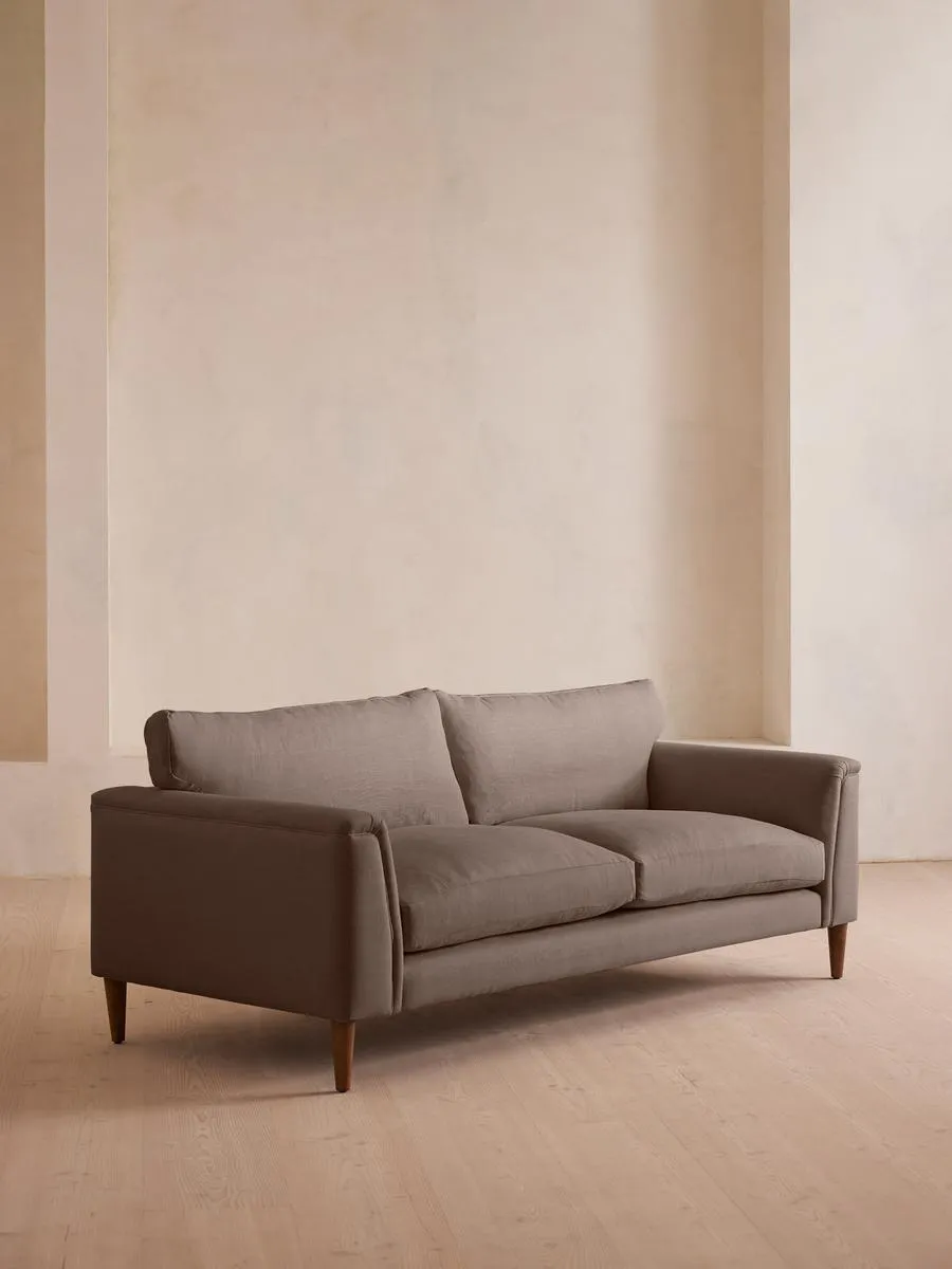 Reya Three Seater Sofa, Linen, Mushroom
